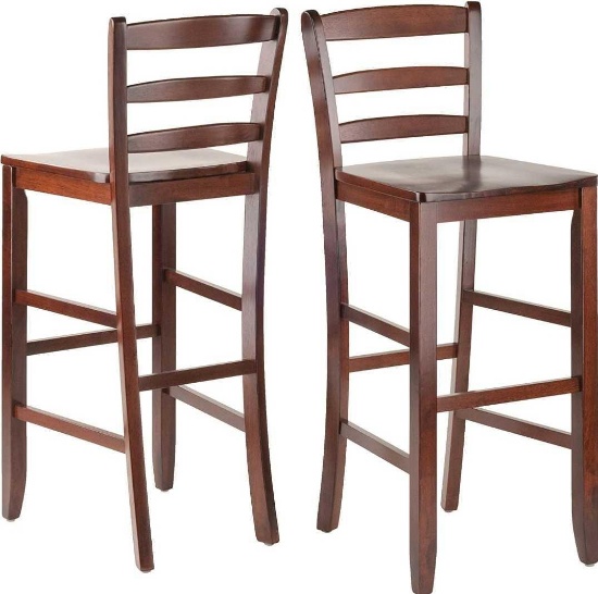 WINSOME 29-INCH BAR LADDER BACK STOOL, SET OF 2. RETAILS FOR $123.49. PLEASE SEE THE PICTURES FOR