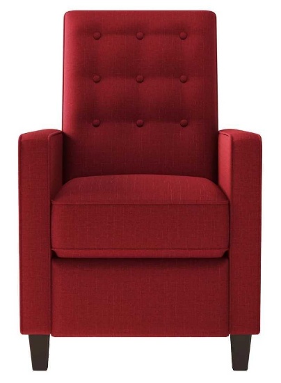 Pushback Button-Tufted Recliner in Textured Linen