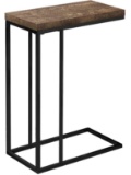S & Co. Accent Table 19L C-Shaped Reclaimed Wood Black Metal