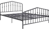 Novogratz Bushwick Metal Bed with Headboard and Footboard | Modern Design | Full Size - Grey