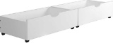 DONCO KIDS DUAL UNDER BED DRAWER, ONE SIZE, WHITE. RETAILS FOR $141. PLEASE SEE THE PICTURES FOR
