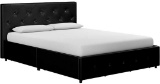 ATWATER LIVING DANA FAUX LEATHER UPHOLSTERED BED WITH STORAGE, BOX 2 OF 2, 4292149B. RETAILS FOR