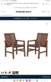 Dark Brown Wood Chevron Dining Chairs, Set of 2, 25L x 25W x 35H in.
