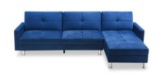Gold Sparrow Davenport Convertible Sofa Bed Sectional With Storage, 106W x 61D x 34H in.