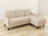 SPARROW ASHLAND REVERSIBLE SECTIONAL, BEIGE. RETAILS FOR $789. PLEASE SEE THE PICTURES FOR MORE