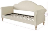 FURNITURE OF AMERICA UPHOLSTERED TWIN SIZE DAY BED IN THE COLOR BEIGE.