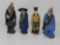 LOT OF FOUR ORIENTAL MUDMEN; MEASURES 7 INCHES TALL