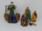 LOT OF 5 ORIENTAL MUDMEN, WATER CARRIER HAS SOME DAMAGE; MEASURES 8 INCHES TALL AND ONE THAT IS 2