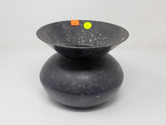 CAST IRON SPITTOON; MEASURES 8 INCHES DIAMETER 6 INCHES TALL