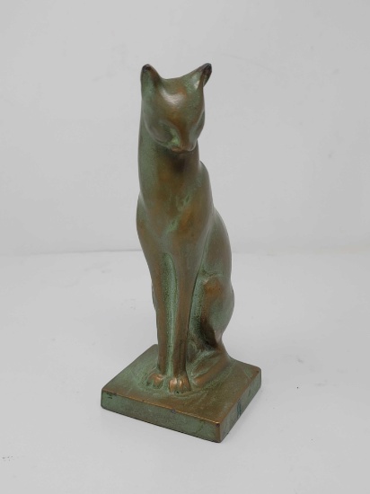 BRONZE CAT BOOKEND; MEASURES 3 X 9 - IS ONLY ONE