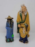 LOT OF TWO ORIENTAL MUD MEN, ONE IS 10 INCHES AND THE OTHER IS 7 INCHES TALL.
