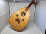 INLAID TURKISH OUD TURKISH BUTTERFLY INSTRUMENT, INLAID IN MAHOGANY AND MAPLE, 16 INCHES X 32