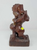 CARVED WOODEN HORSE, 6 INCHES WIDE X 12 INCHES TALL