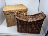 PAIR OF TWO BASKET ONE LARGE FILING BASKET AT 15 IN X 12 IN X 12 IN, AND A MAGAZINE BASKET AT 15 IN