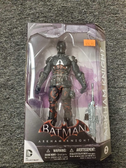 DC COLLECTIBLES, BATMAN ARKHAM KNIGHT, THE ARKHAM KNIGHT ACTION FIGURE, IN THE ORIGINAL BOX, BOX IS