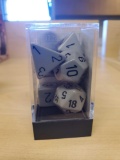 Chessex DND Dice Set-Chessex D&D Dice-16mm Opaque Dark Grey and Black Plastic Polyhedral Dice