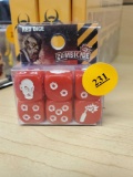 ZOMBICIDE, SET OF 6 RED AND WHITE DICE, PLEASE SEE THE PICTURES FOR MORE INFORMATION.