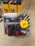 ZOMBICIDE, SET OF 6 BLACK AND RED DICE, PLEASE SEE THE PICTURES FOR MORE INFORMATION.
