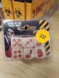 ZOMBICIDE, SET OF 6 GLOW IN THE DARK DICE, PLEASE SEE THE PICTURES FOR MORE INFORMATION.