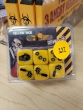 ZOMBICIDE, SET OF 6 YELLOW AND BLACK DICE, PLEASE SEE THE PICTURES FOR MORE INFORMATION.