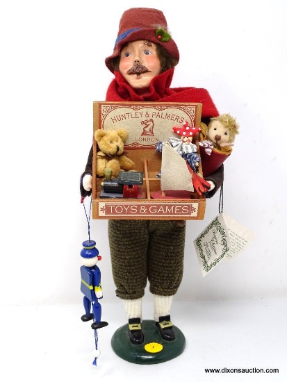 BYERS CAROLERS "THE CRIES OF LONDON" GENTLEMAN WITH TOYS, 14 INCHES TALL