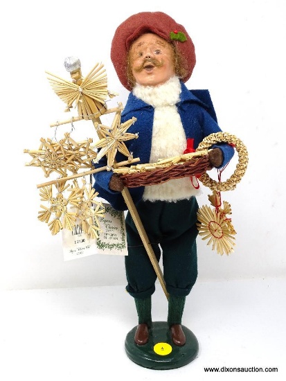 BYERS CAROLERS "THE CRIES OF LONDON" GUY SELLING CHRISTMAS DECOR, 14 INCHES TALL