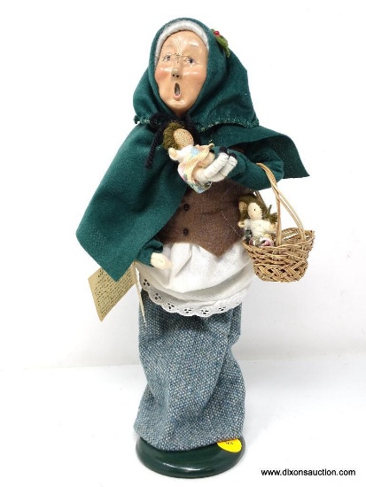 BYERS CAROLERS "THE CRIES OF LONDON" LADY SELLING DOLLS, 14 INCHES TALL