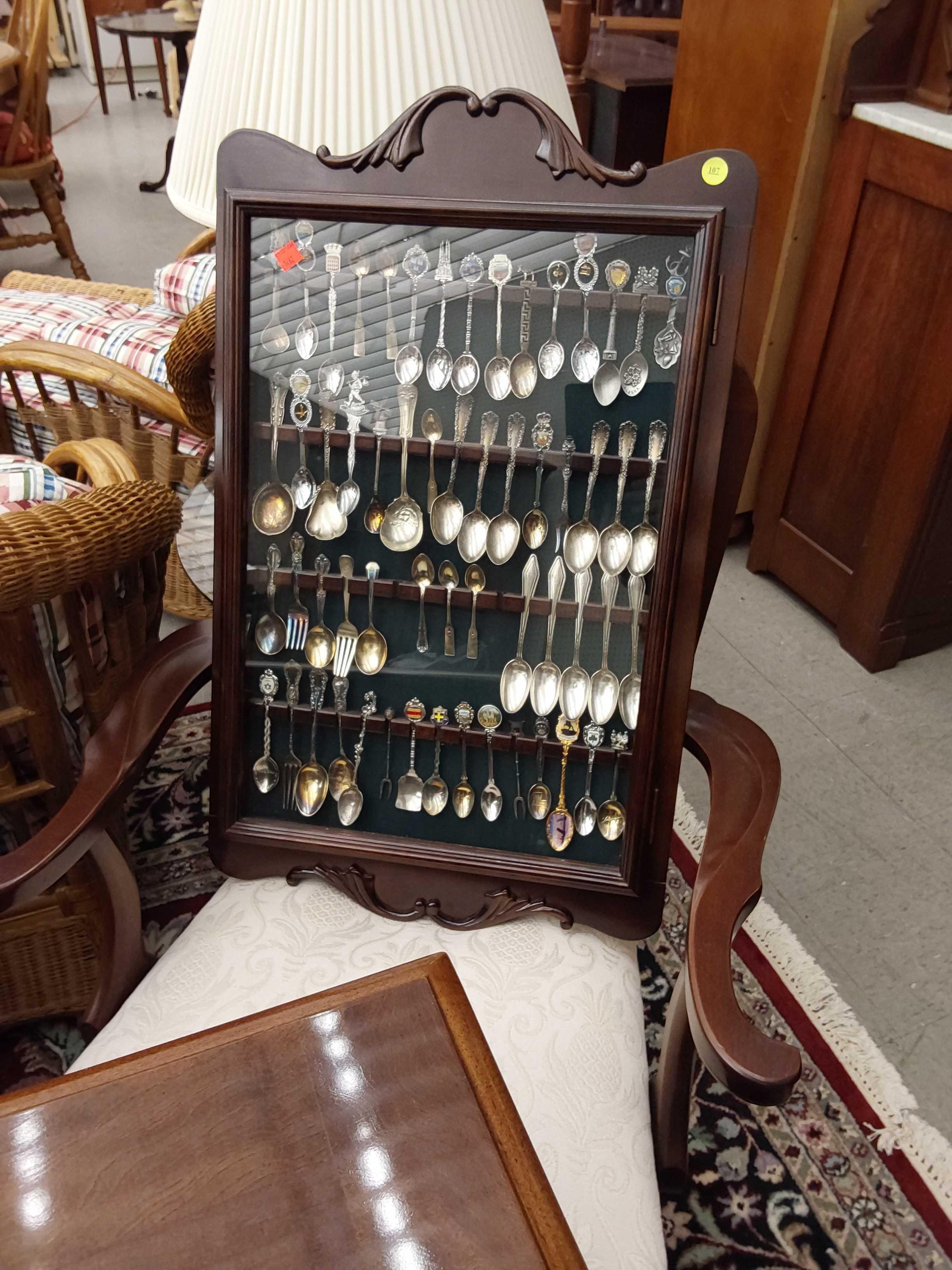 60 Souvenir Tea Spoon Display Case Rack Wall Proxibid