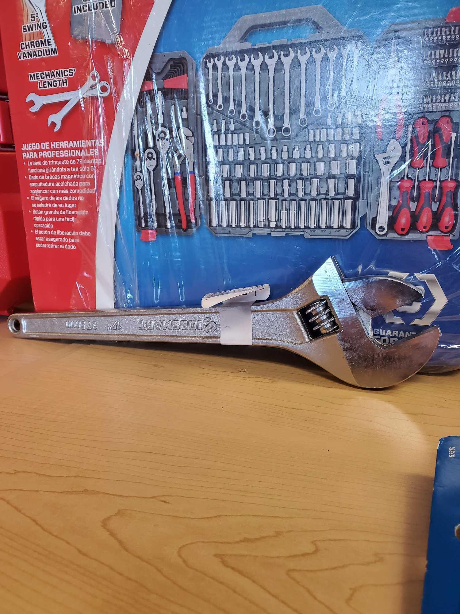 JOBSMART 15" JUMBO ADJUSTABLE WRENCH, PLEASE SEE Proxibid