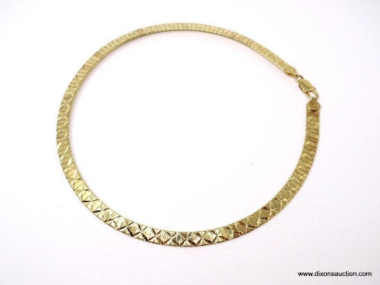 .925 STERLING SILVER GOLD VERMEIL 17" NECKLACE. MARKED ITALY. WEIGHS APPROX. 35.21 GRAMS.