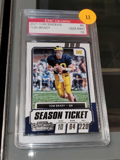 EMC GRADING 2021 CONTENDERS TOM BRADY #8 GEM MINT 10, PLEASE SEE THE PICTURES FOR MORE INFORMATION.