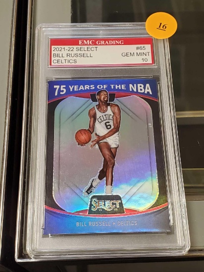 EMC GRADING SELECT BILL RUSSELL CELTICS #65 GEM MINT 10, PLEASE SEE THE PICTURES FOR MORE