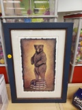 FRAMED AND MATTED PRINT, 