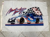 NASCAR MARK MARTIN VALVOLINE STOCK CAR FLAG WHITE