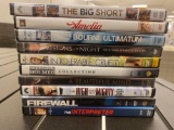 LOT OF ASSORTED DVDS TO INCLUDE, The Big Short, Amelia, Intolerable Cruelty, Sherlock Holmes, A