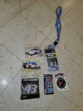 LOT OF MISC ITEMS, 2 MARK MARTIN VALVOLINE PLASTIC SHEETS STOCK CAR PRINTED ON, NO.43 LANYARD WITH