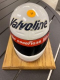 Nascar collectible Mini Valvoline helmet, #6 Mark Martin ON A WOOD STAND MEASUREMENT IS