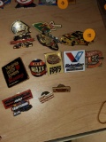 LOT OF 12 COLLECTORS PINS FOR RACING, VALVOLINE RACING, NO.6 MARK MARTIN, VIRGINIA IS FOR LOVERS