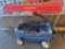 STEP 2 BLUE CHILD'S WAGON WITH RED CANOPY. HAS CUP HOLDERS AND CANOPY IS REMOVEABLE.