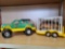NYLINT CRITTER GITTERS ANIMAL RECOVERY UNIT TOY TRUCK WITH CAGE TRAILER. TRAILER HAS A HIPPO IN IT.