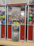 VINTAGE BEAVER BUBBLE GUM MACHINE. CONVERTED TO TOKENS. NO BASE. CONTAINS CAPSULES FILLED WITH