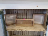 LOT OF 3 DECORATIVE WOODEN SHADOWBOXES. SQUARES MEASURE 8
