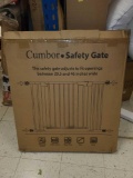 CUMBOR SAFETY GATE 29.5 AND 46 IN WIDE, WHITE AND GREY, PLEASE SEE THE PICTURES FOR MORE