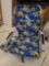 TOMMY BAHAMA PINEAPPLE PRINT FOLDING BEACH CHAIR, BLUE AND GREY, PLEASE SEE THE PICTURES FOR MORE