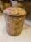 LIGHT WEAVE WASTEBASKET WITH A LID 9in x 12in