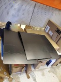 SET OF 3 SQUARE BLACK BOXES, NEED ASSEMBLY, SOME DENTS, PLEASE SEE THE PICTURES FOR MORE
