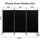 Room Divider 3-Panel Folding Portable Office Walls Divider, Folding Privacy Screens Reduce Ambient