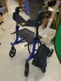 DEER PLANET BLACK AND BLUE FOLDING ELDERLY ROLLING CHAIR, PLEASE SEE THE PICTURES FOR MORE