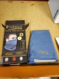 COPPER FIT GUARDWELL FACE PROTECTOR, BLUE HEXAGON PATTERN, PLEASE SEE THE PICTURES FOR MORE