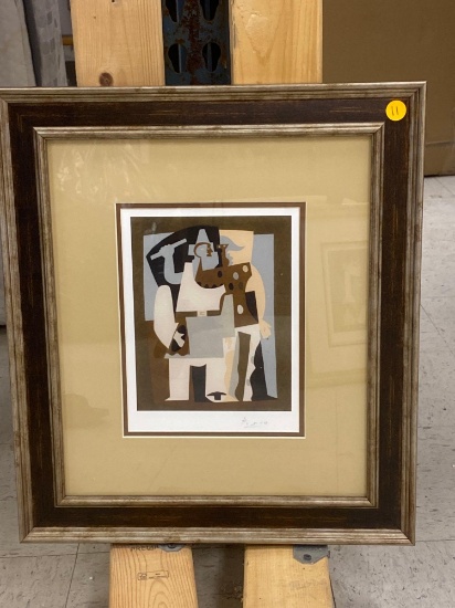 PIERROT AND HARLEQUIN PRINT PLATE SIGNED BY PABLO PICASSO